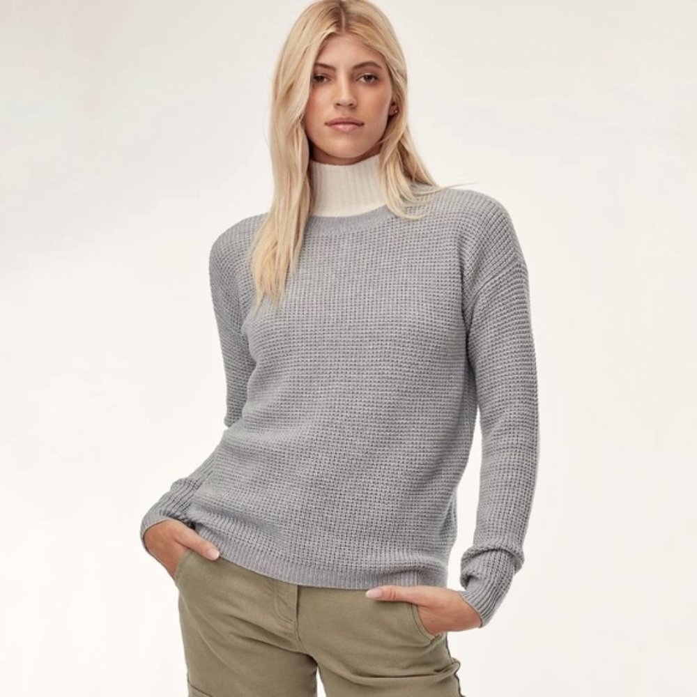 Aritzia | Wilfred Free |‎ Isabelli Sweater in Grey Merino Wool Size XS Oversized
